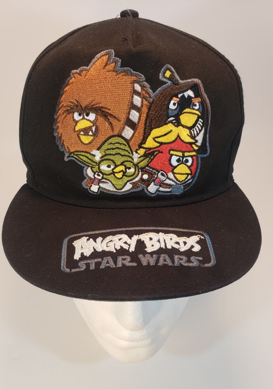 ANGRY BIRDS STARS WARS BLACK ADJUSTABLE SNAPBACK 2012 LUCAS FILM VGUC HAT CAP
